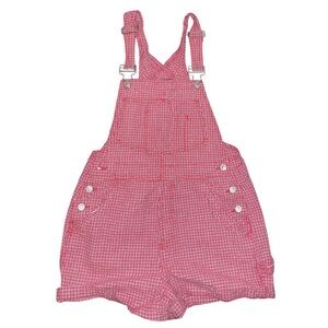Y2K Vintage No Boundaries Red Plaid Overall Shorts Juniors Medium